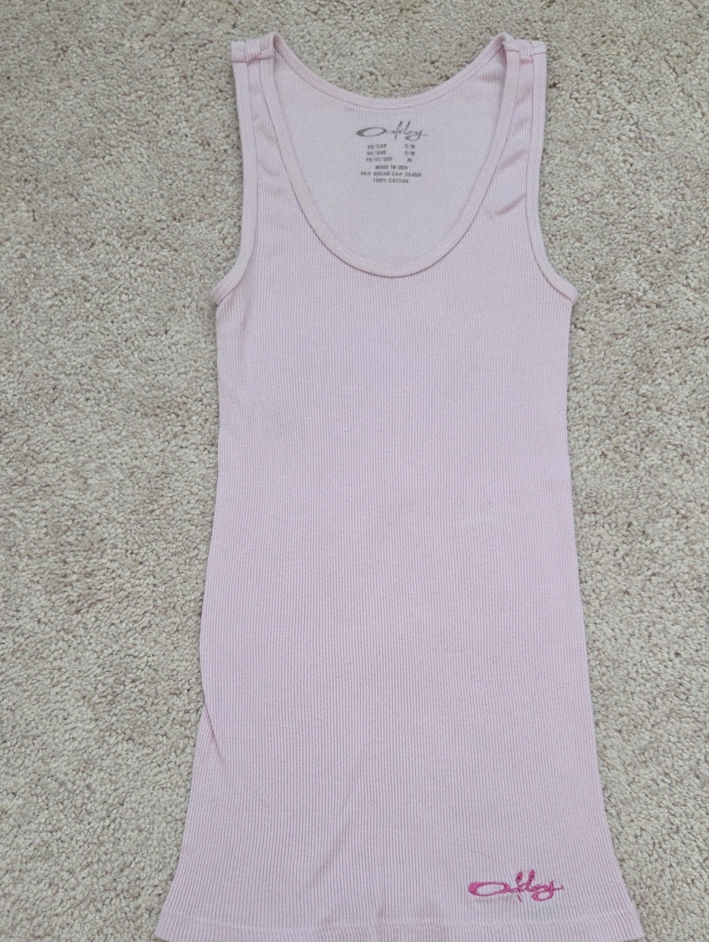 Oakley Light Pink Ribbed Tank